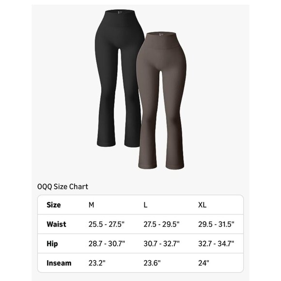 OQQ Womens High Waist Flare Legging Pants - Tummy Control & Stretch - Size XL - Picture 4 of 7